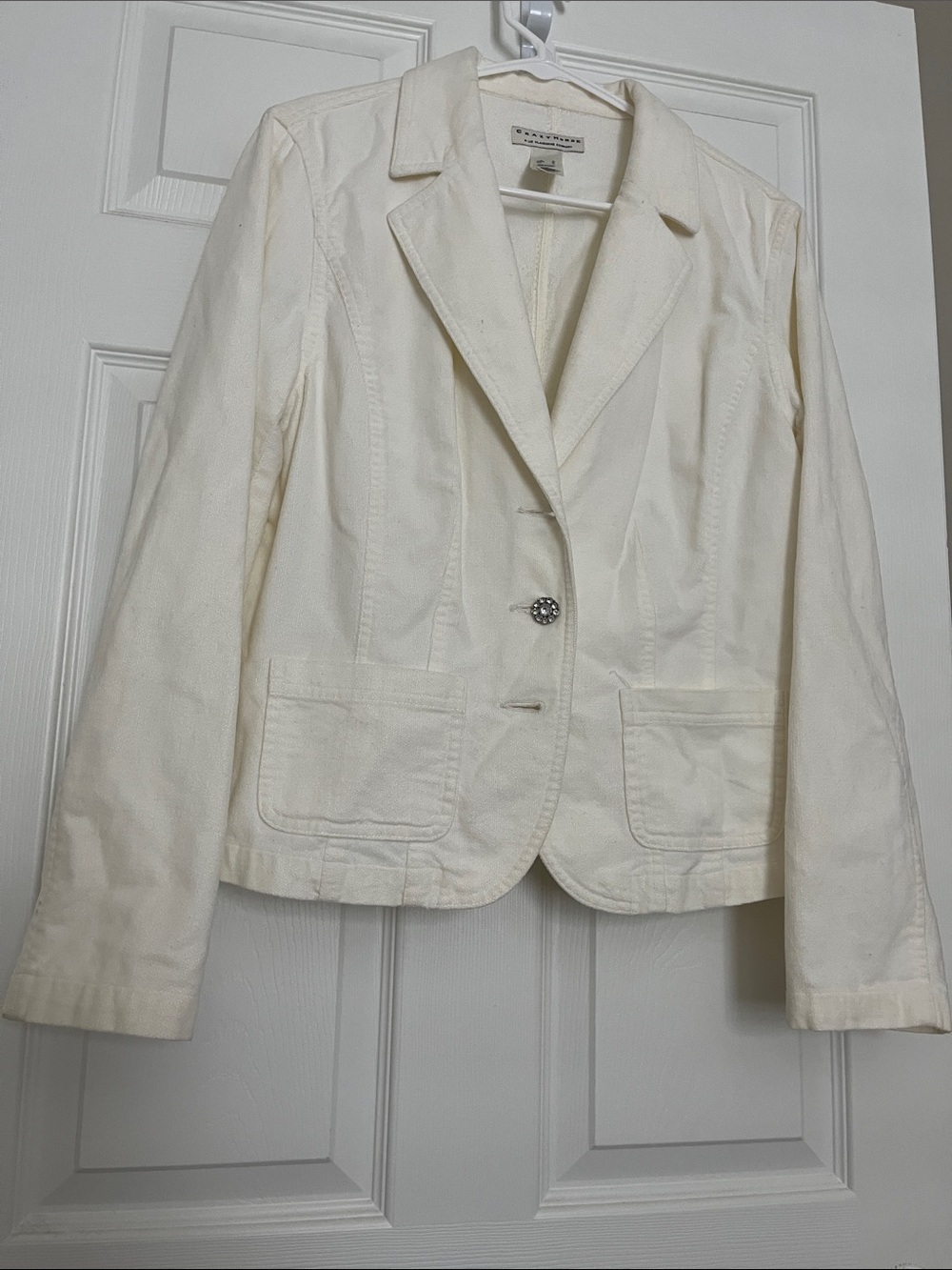 St. John's Bay Women's Cream Single-Button Tailored Blazer